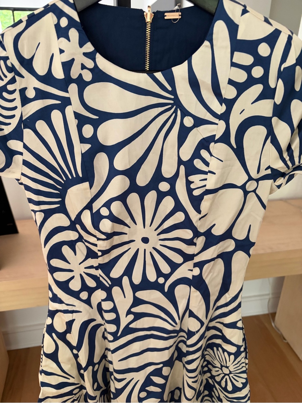 Prosperina Navy & Cream Floral Midi Dress - Picture 3 of 9